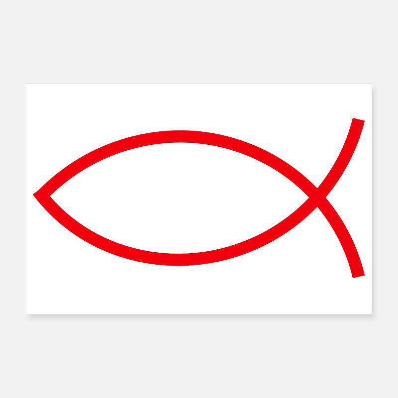 Jésus poisson Ichthys poisson poisson poisson Poster 30 x 20 cm