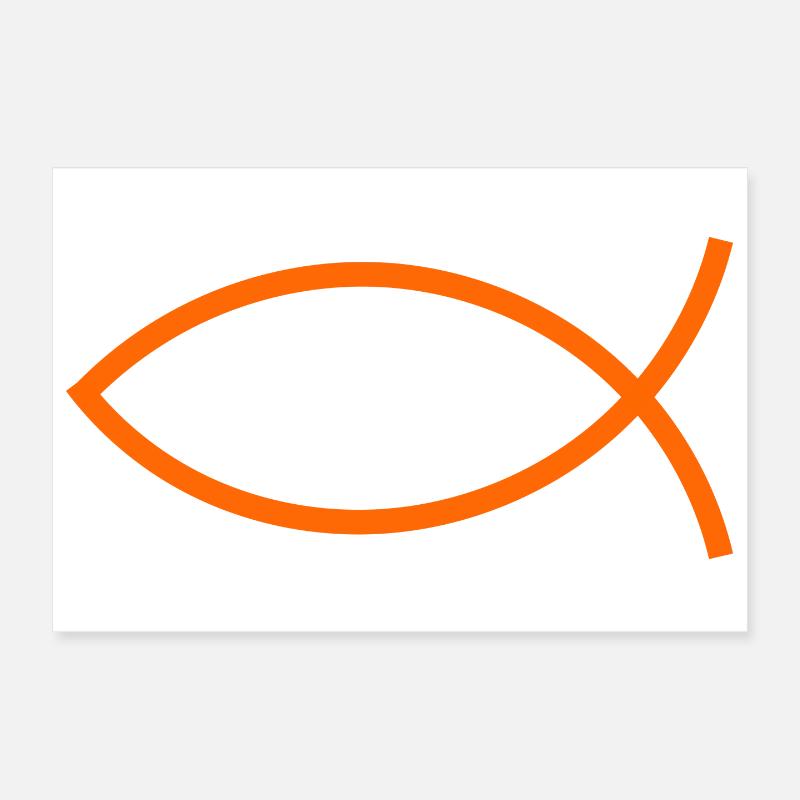 Jesus fish Ichthys fish fish Poster 12" x 8" (30x20 cm)