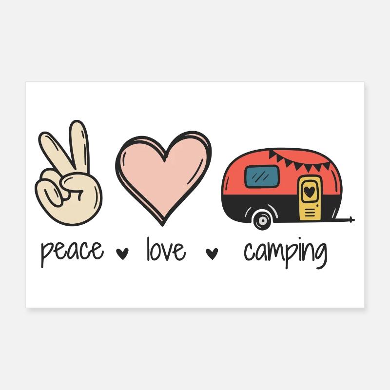Frieden Liebe Camping Poster 30x20 cm