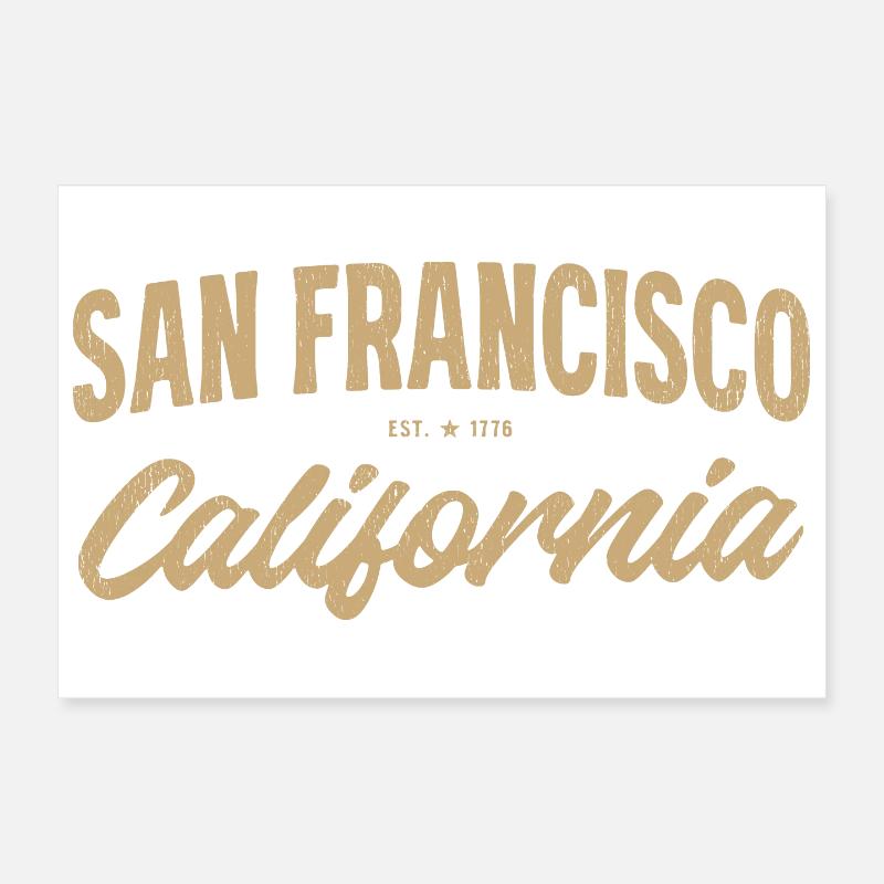 San Francisco Vintage Script Poster 30x20 cm
