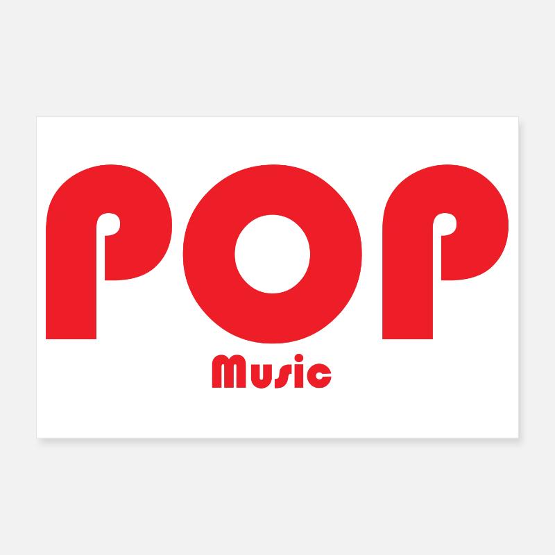Conception de musique POP rétro rouge Poster 30 x 20 cm