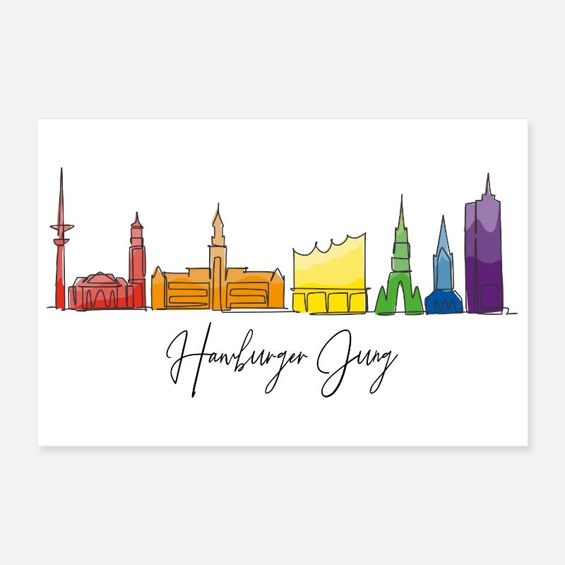 Hamburger Jung - Poster 30x20 cm - Weiß