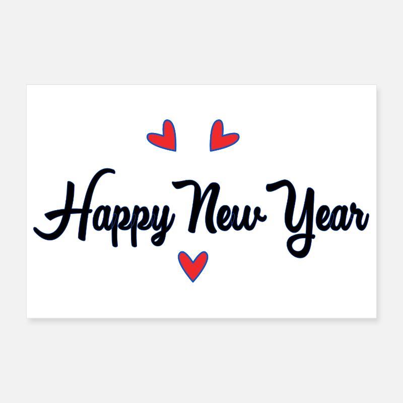HAPPY NEW YEAR Poster 12" x 8" (30x20 cm)