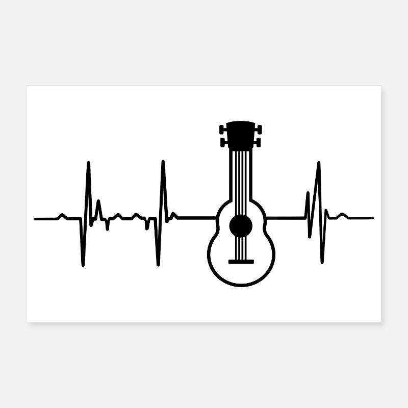 Heartbeat Ukulele Player Poster 12" x 8" (30x20 cm)