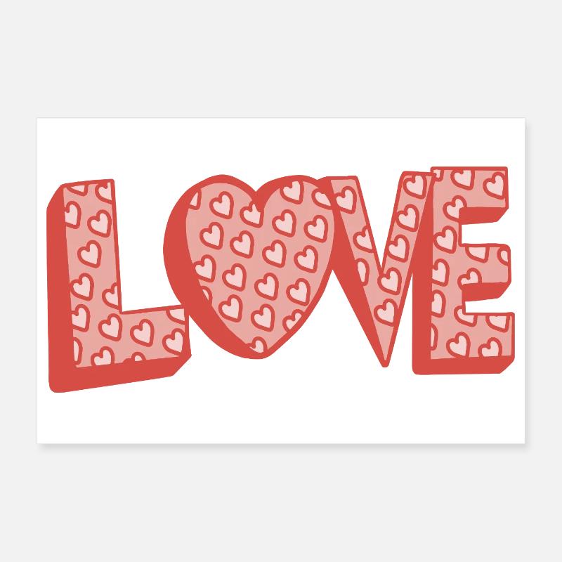 Amour de style rétro Poster 30 x 20 cm