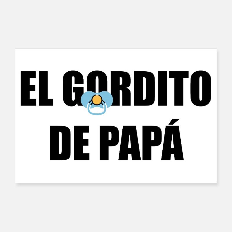 Daddy's Chubby in SCHWARZ - Poster 30x20 cm - Weiß
