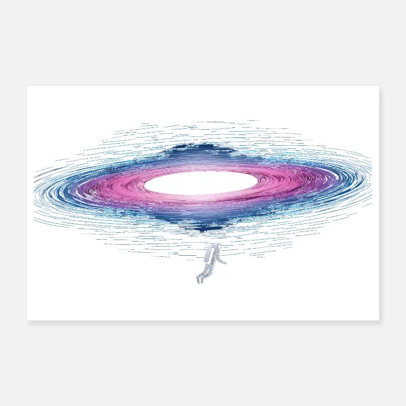 Astronaut with energetic black hole Poster 12" x 8" (30x20 cm)