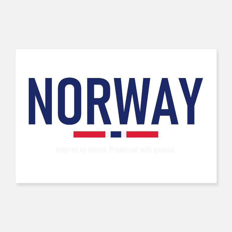 Norway - Norge - Norway - Flag - Scandinavia Poster 12" x 8" (30x20 cm)