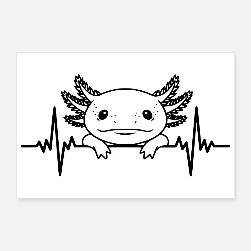 Axolotl Herzschlag – Cute Salamander Poster 30x20 cm