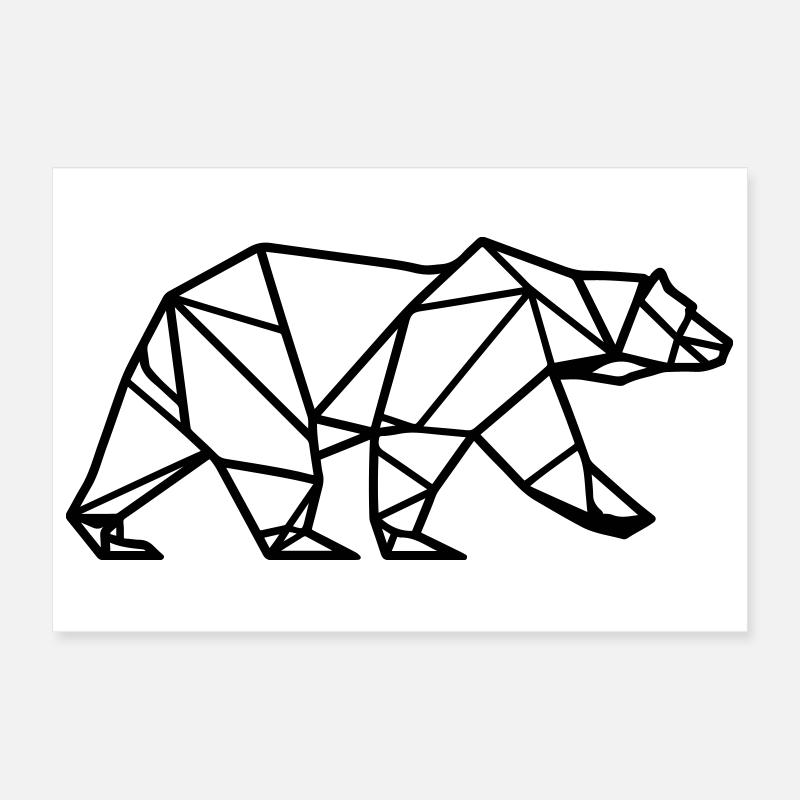 Icône polygonale de l’ours polaire Poster 30 x 20 cm