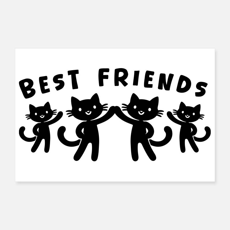 Best Friends Cats Poster 12" x 8" (30x20 cm)