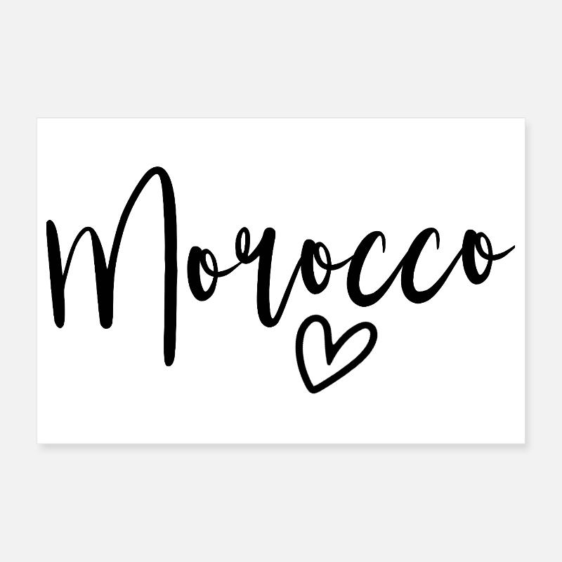 Morocco Heart Women's Love Morocco Poster 12" x 8" (30x20 cm)
