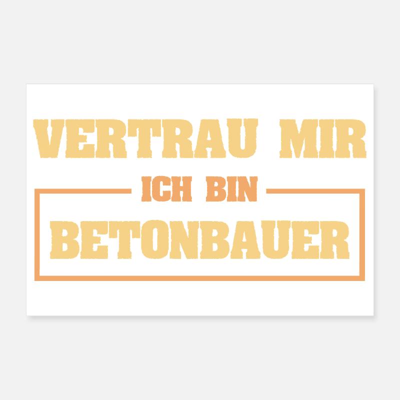 Occupation Concrete Worker Poster 12" x 8" (30x20 cm)