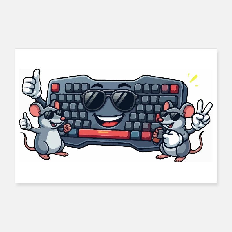 Duo de souris à clavier Poster 30 x 20 cm