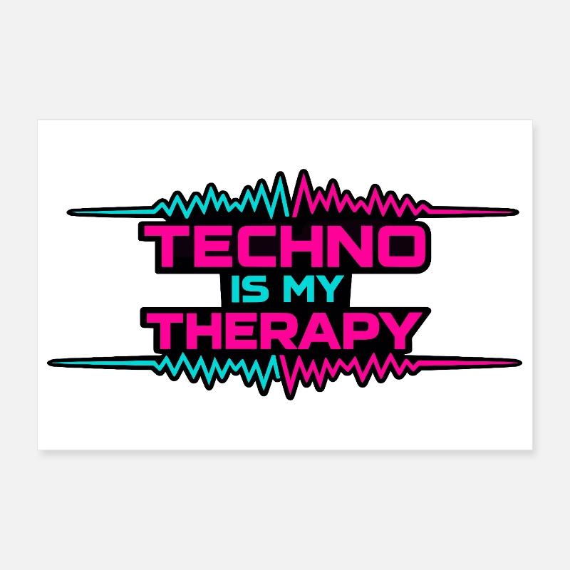 Technothérapie Néon Pulse Poster 30 x 20 cm