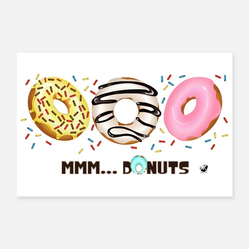 Illustration de Donuts glacés avec des vermicelles Poster 30 x 20 cm