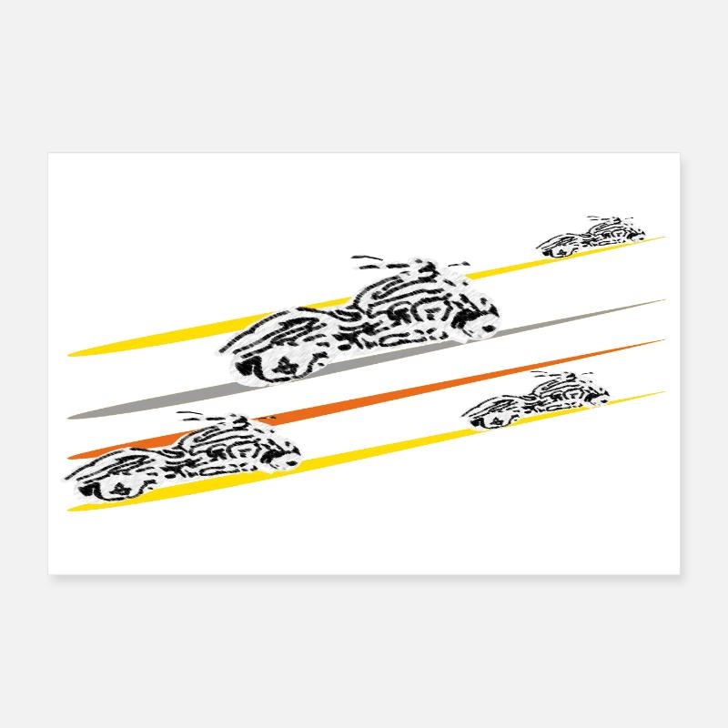 Motorrad Chopper - Poster 30x20 cm - Weiß