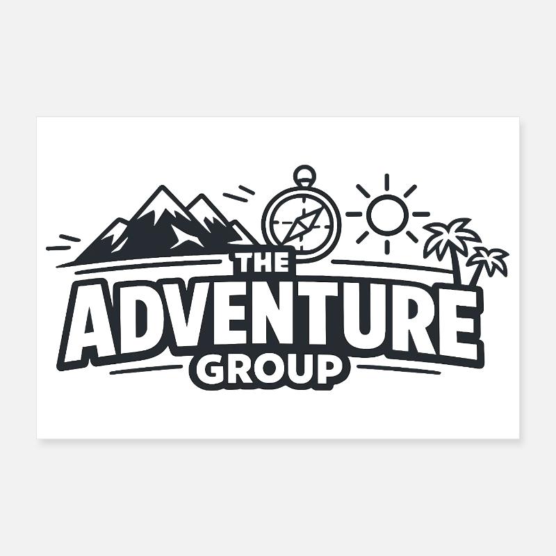 Adventure Group: Mountains Sun Palm Trees Poster 12" x 8" (30x20 cm)