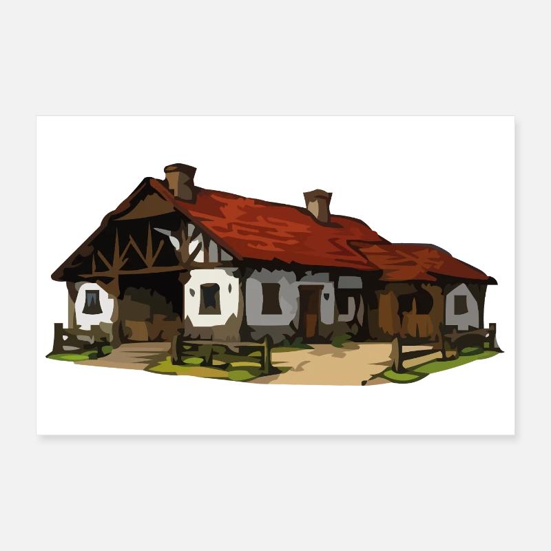 Rustikaler Bauernhof Poster 30x20 cm