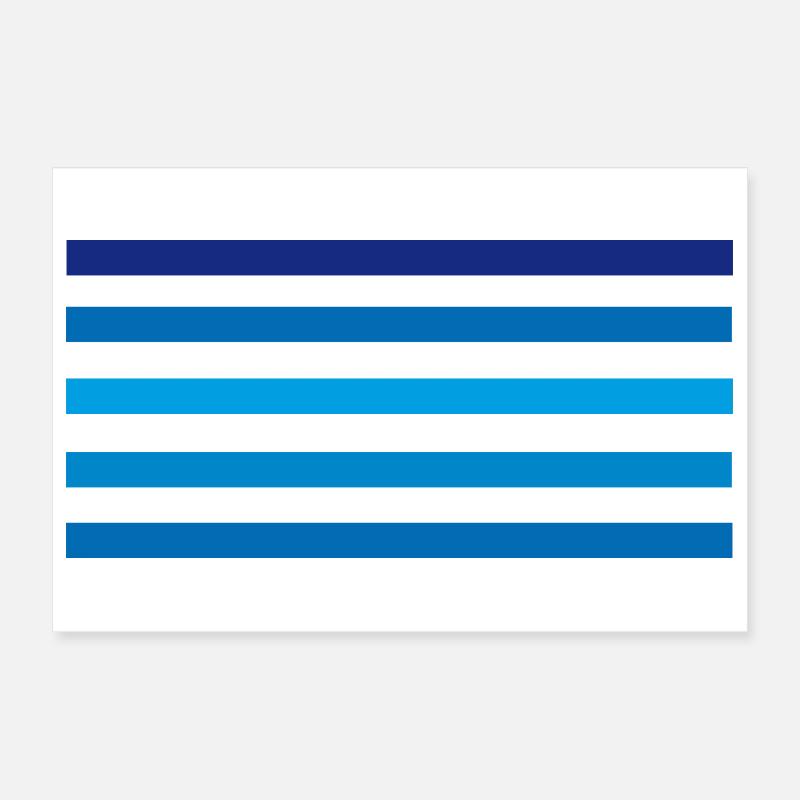 Blue stripes minimal Poster 12" x 8" (30x20 cm)