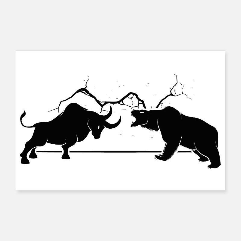 Bulle VS Bär Poster 30x20 cm