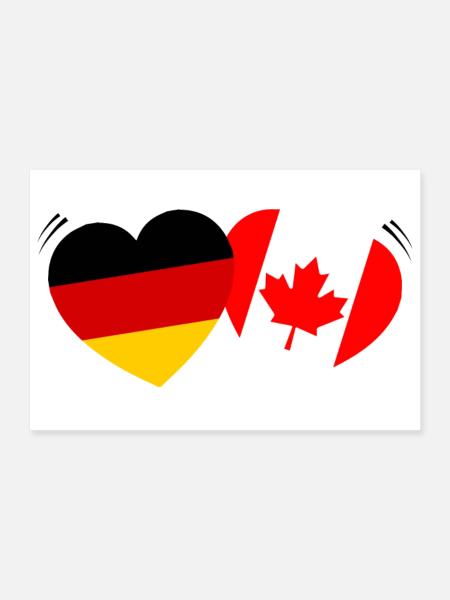 German-Canadian Love - Poster 12" x 8" (30x20 cm) - white - Front