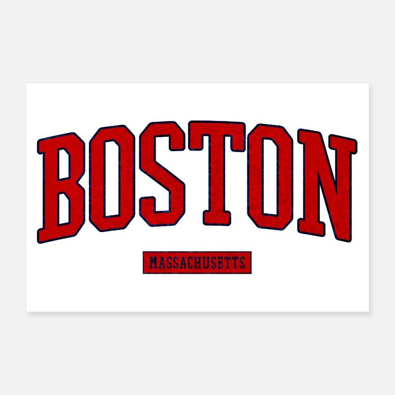 Logo rétro de Boston, Massachusetts Poster 30 x 20 cm