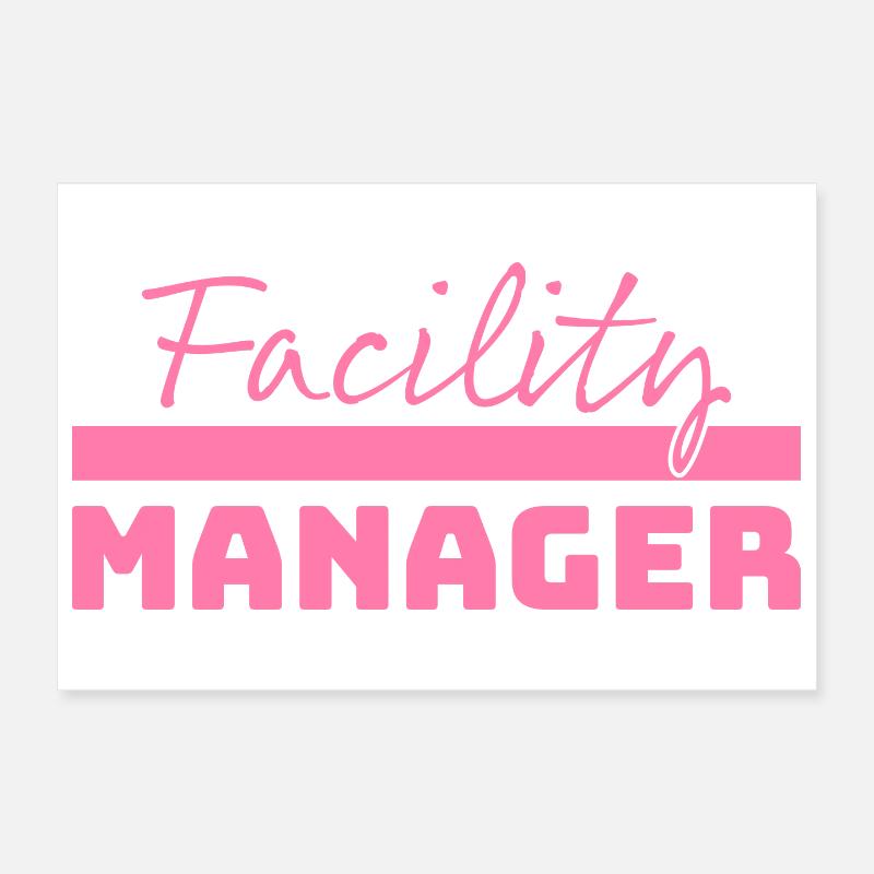 Tshirt Facility Manager pink Poster 12" x 8" (30x20 cm)