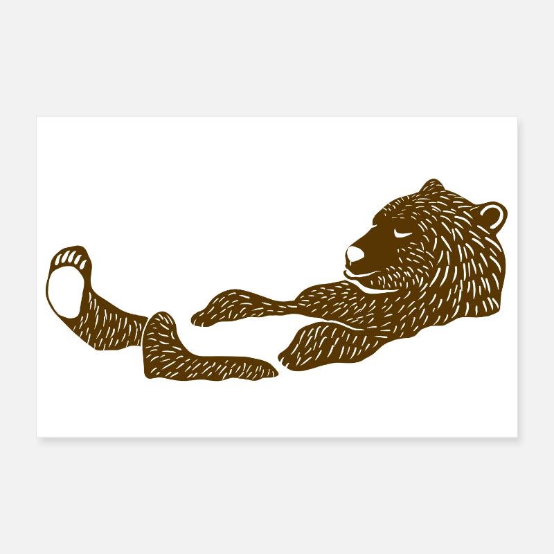 Lion Relaxation Silhouette Design Poster 30 x 20 cm