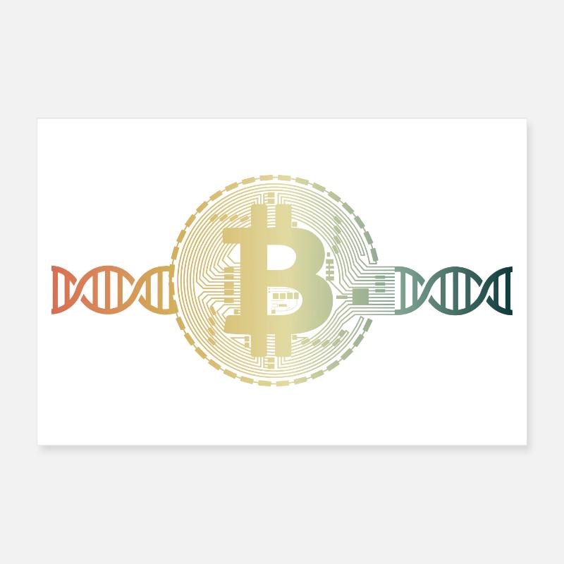 Bitcoin dans le sang Crypto-monnaie ADN DNS Poster 30 x 20 cm