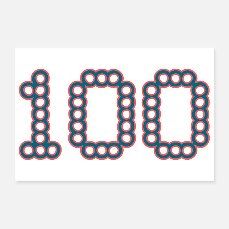 100. 100 ANS. 100e ANNIVERSAIRE. ANNIVERSAIRE 100 Poster 30 x 20 cm