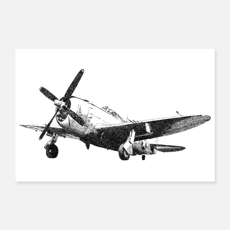 P-47 Thunderbolt Poster 12" x 8" (30x20 cm)