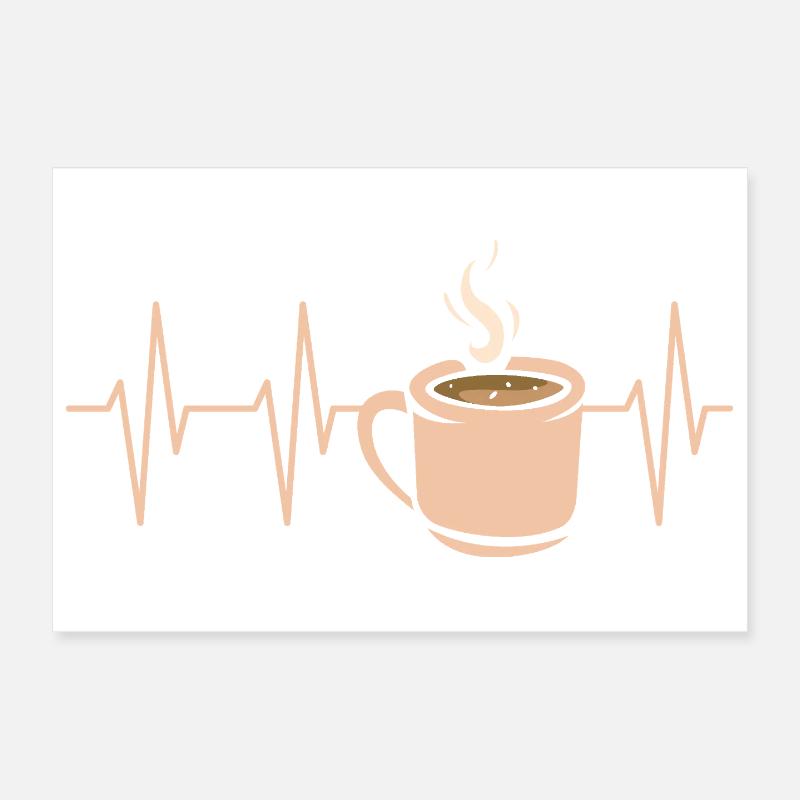 Kaffee Puls Herzschlag Tasse Design Poster 30x20 cm