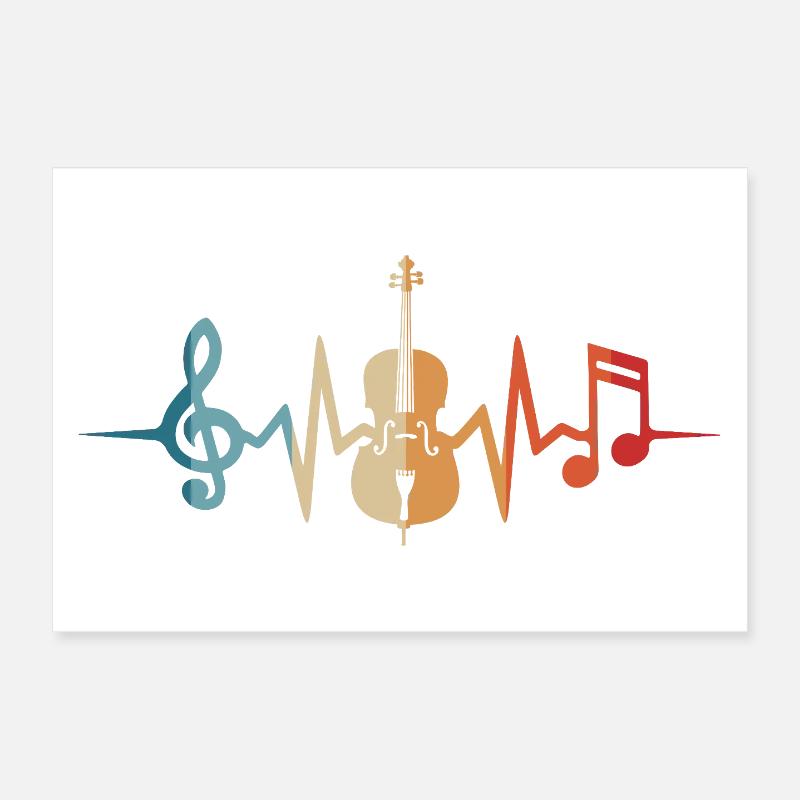 Violoncelle Heartbeat Violoncelle Violoncelle Poster 30 x 20 cm