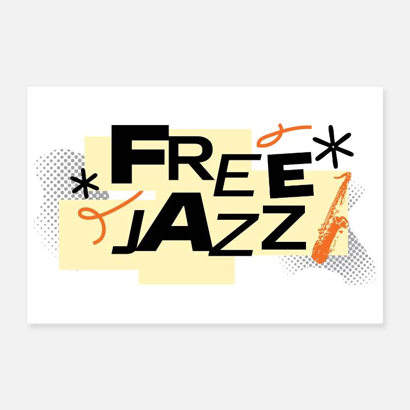 Free Jazz Bold Retro Typography Poster 12" x 8" (30x20 cm)