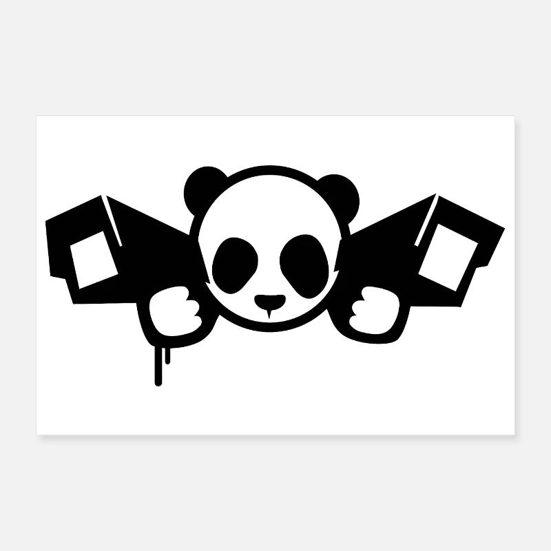 Panda de surveillance – Style graphique urbain Poster 30 x 20 cm