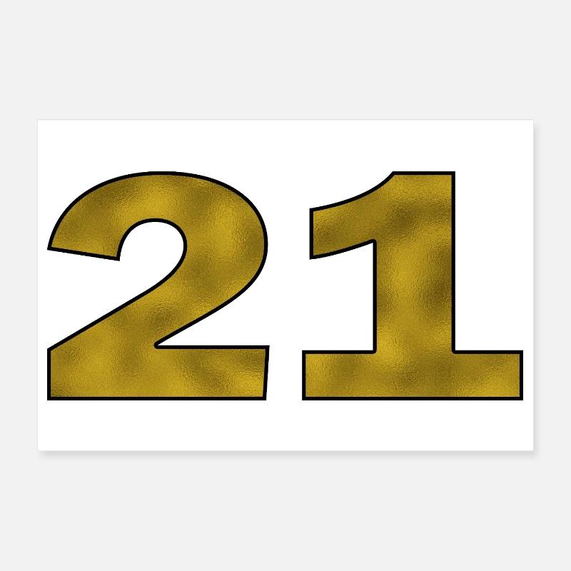 21e anniversaire d’or Poster 30 x 20 cm