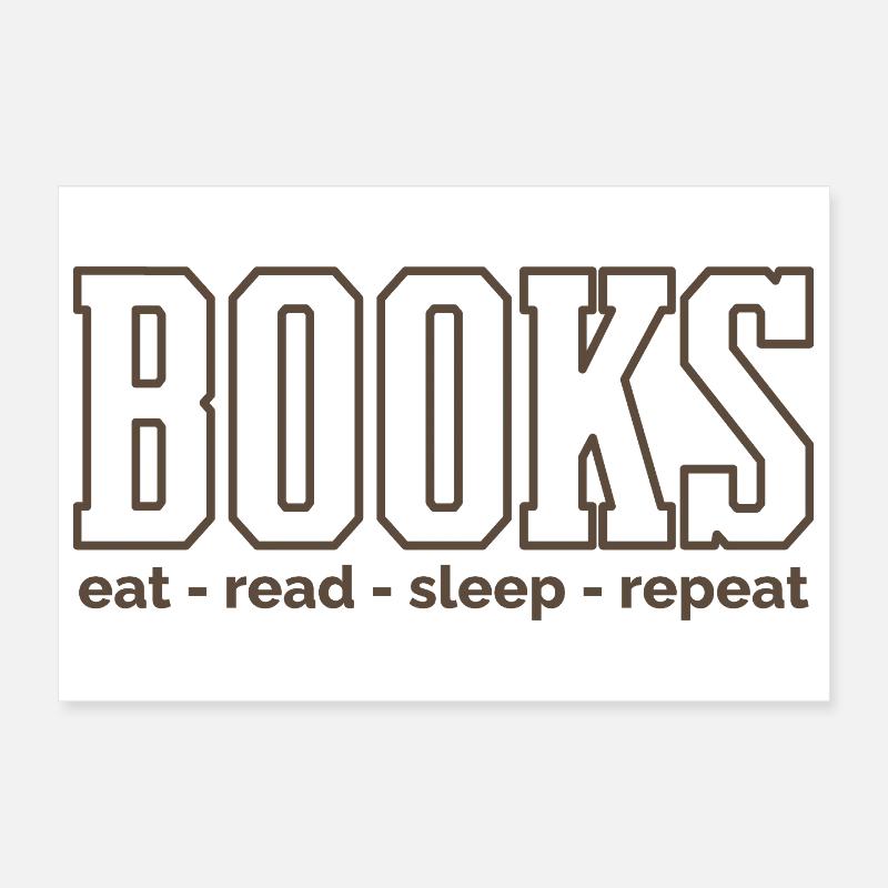 Bücherrhythmus: Essen Lesen Schlafen Poster 30x20 cm