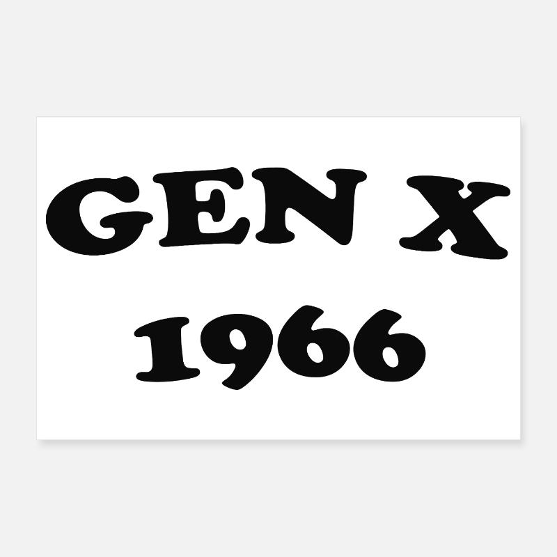 Logo rétro de la génération X 1966 Poster 30 x 20 cm