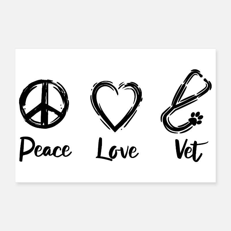 Amour vétérinaire Poster 30 x 20 cm