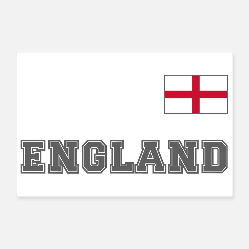 Look maillot de l’ANGLETERRE avec drapeau sur la poitrine Poster 30 x 20 cm