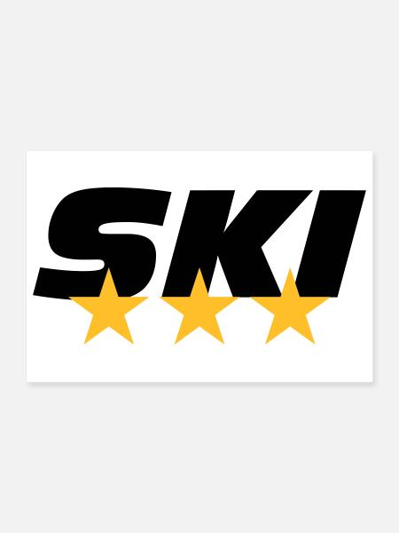 ski - Poster 30 x 20 cm - blanc - Devant