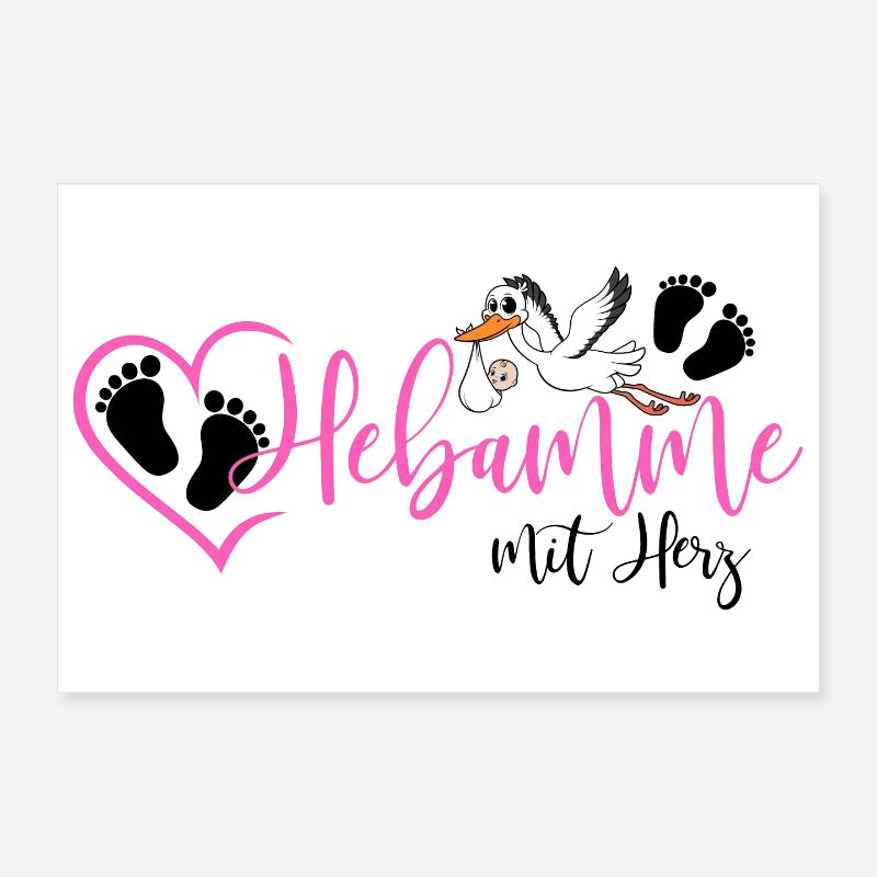 Hebamme mit Herz  Poster 30x20 cm