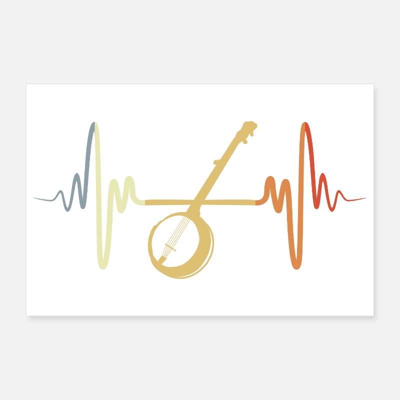Banjo rétro Poster 30 x 20 cm