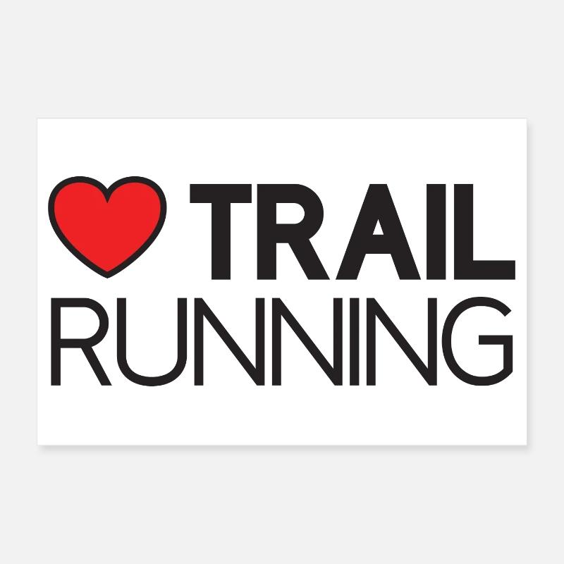 J’adore le trail running - Poster 30 x 20 cm - blanc