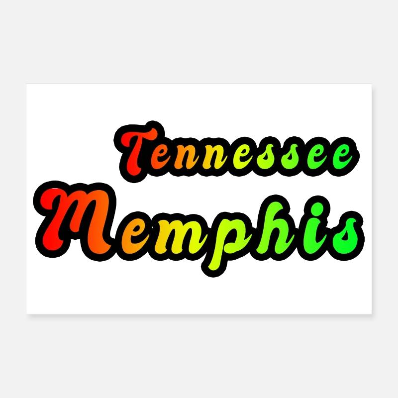 Memphis Tennessee rainbow design Poster 12" x 8" (30x20 cm)