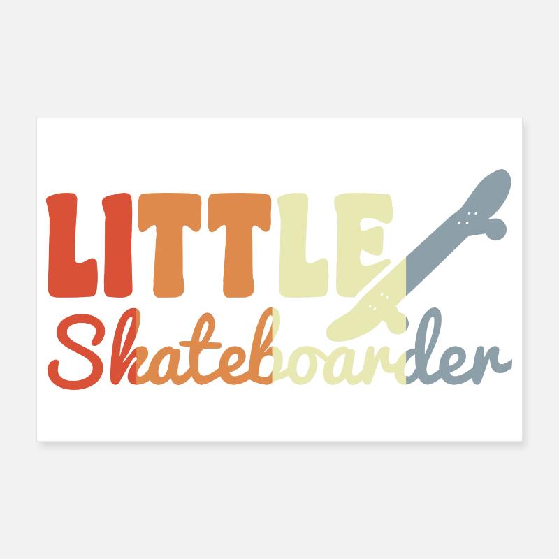 Petit Skateboarder Look Vintage Poster 30 x 20 cm