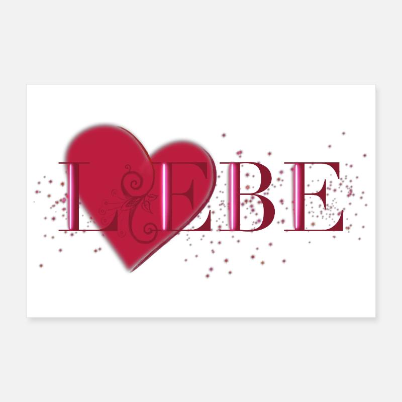 Liebe - Poster 30x20 cm - Weiß