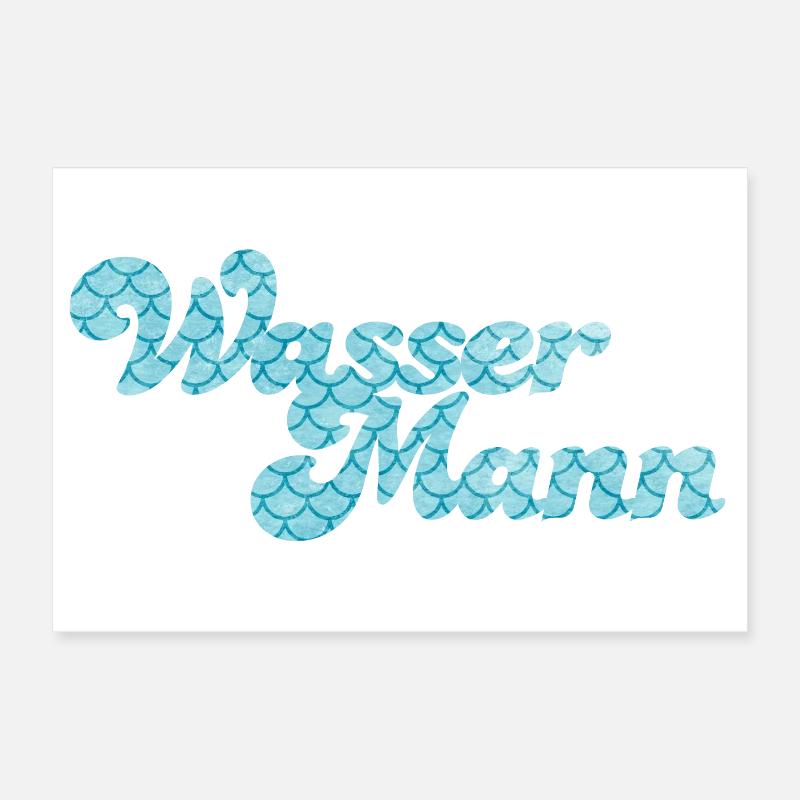 Wassermann Schuppen Wasser Sternzeichen Pool Poster 30x20 cm