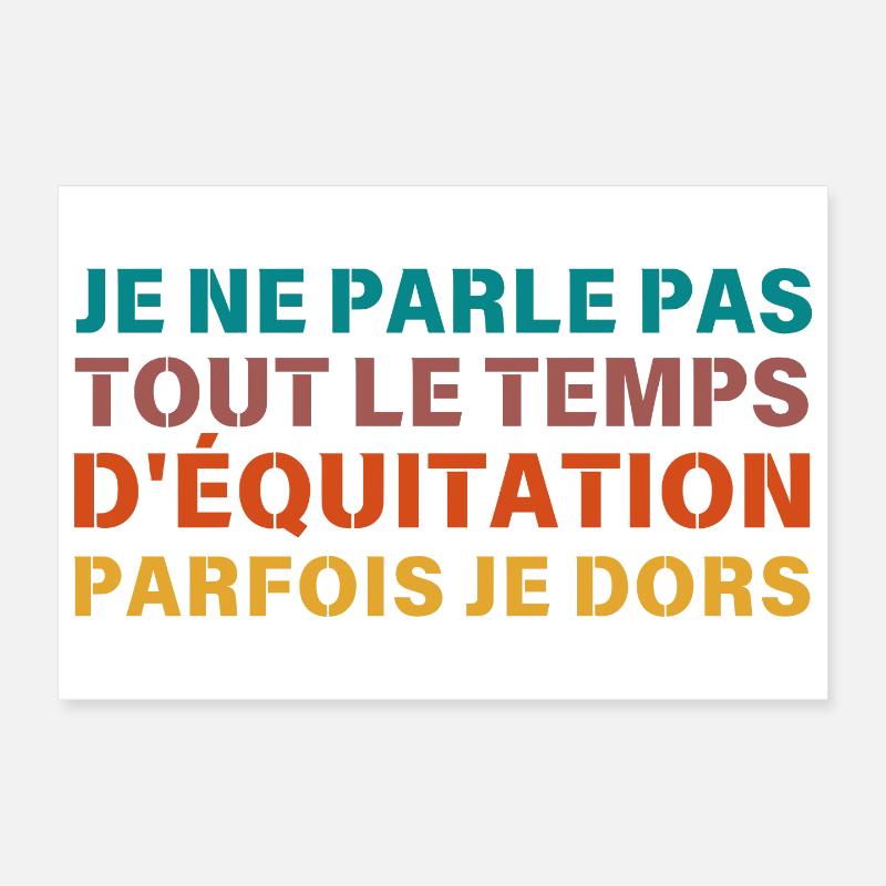 je ne parle pas que d equitation Retro Poster 30 x 20 cm
